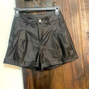 Faux leather shorts. NWOT